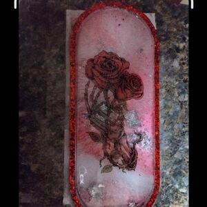 Red Rose Resin Tray